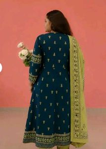 Teal Embroidered Kurta Set with Dupatta