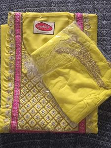 Yellow Embroidered Kurta Suit Set