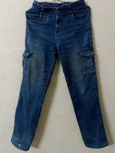 Blue Denim Cargo Jeans