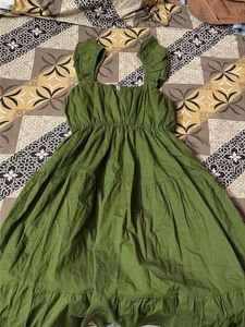 Green Tiered Midi Dress - NeW