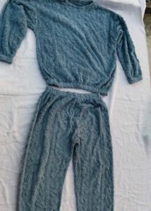 Cozy fur Cable Knit Pajama Set