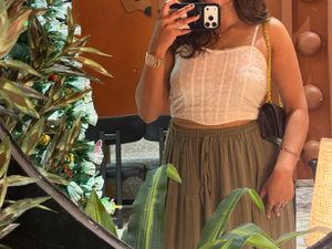 White Eyelet Lace Crop Top