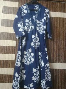 Blue Floral Printed Kurta Set