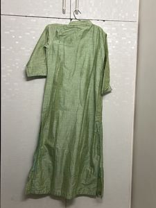 sea green linen  kurta