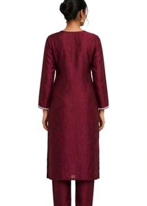 Elegant Maroon Embroidered Kurta Set