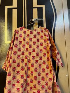 Peach Floral Printed Kurta 🌸