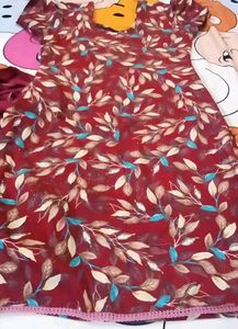Red & White Kurta Set