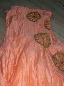Peach Anarkali Suit with Dupatta