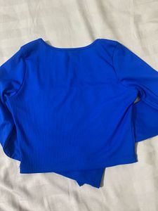 Navy blue ripped crop top