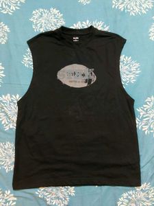 Sleeveless Black Graphic T-Shirt