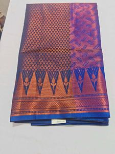 Elegant Blue &amp; Copper Saree