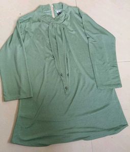 Elegant Green Sparkle Tunic Top