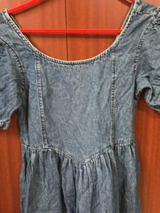 Vintage Denim Puff Sleeve Dress