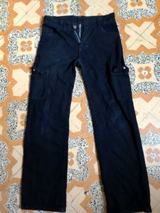 Black Cargo Style Jeans