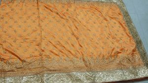 Elegant Orange Embellished Saree