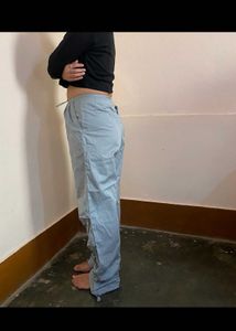 bewakoof Stylish Light Blue Cargo Pants