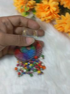 multi designer antic  lock silk handmade earrings