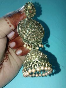 Gold-toned Jhumka Earrings