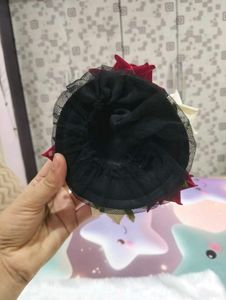 Elegant Red &amp; White Rose Hair Bun