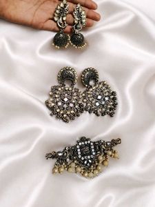 Oxidised Silver Jhumka & Choker Set
