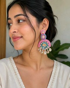 Bohemian Beaded Shell Earrings