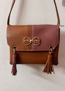 Stylish Brown Crossbody Bag with Tassels