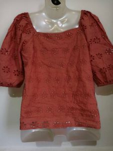 Chic Embroidered Square Neck Top 34"-36"