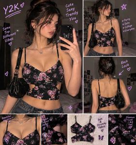 Floral Cut-Out Crop Top