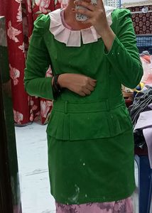 Parrot Green Dress Top For Girls Women New