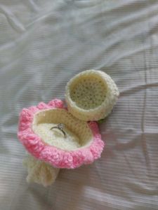 🌸 Handmade Crochet Flower Bouquet Ring Box