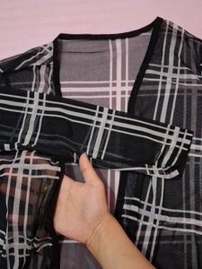 Chic Plaid Sheer Kimono