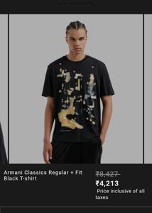og  armani exchange Abstract Print Black T-Shirt