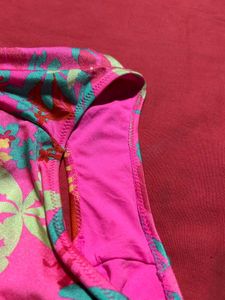 Pink Floral Cut-Out Swimsuit – 10-11 Years