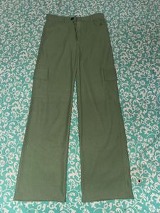 Olive Green Cargo Wide Leg Pants