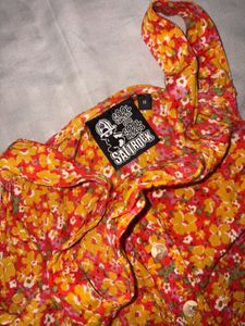 Boho Floral Print Sundress with Belt