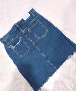 Blue Denim Mini Skirt