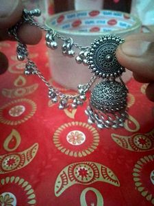 Oxidised Silver Jhumka