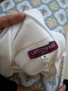 Chic White Ruched Tunic Top