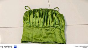 Vibrant Green Ruched Camisole Top