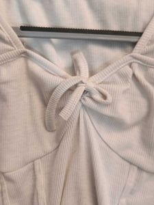 Cute Pink Ribbed Tie-Front Top