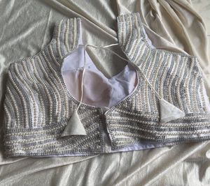 Embellished Pearl &amp; Silver Blouse