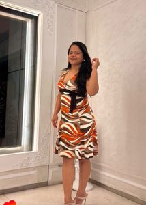 Retro Swirl Halter Dress