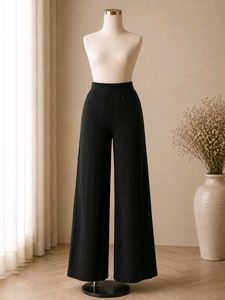 SAVANA Black Wide Leg Casual Pants
