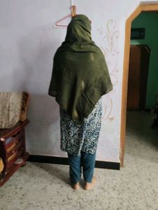 Elegant Olive Green Abaya dupatta