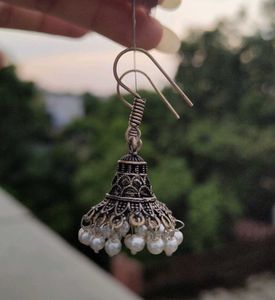 Oxidised Jhumka Earrings