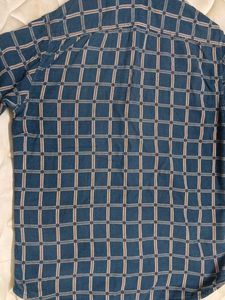 Men's Blue Plaid Long Sleeve Shirt