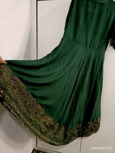 Girls Anarkali Kurta In Green Colour