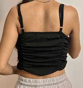 Black Ruched Corset Top