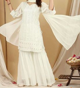 White Embroidered Kurta Set