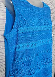 Blue Lace Sleeveless Top